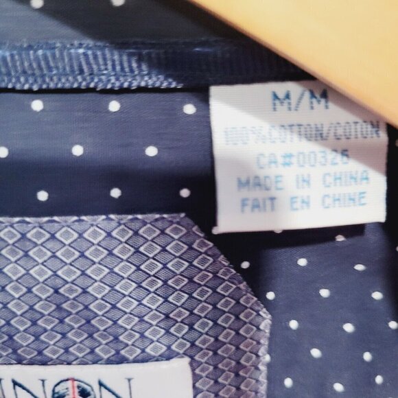 John Lennon By English LAUNDRY checked Blue Button Down M Euc - Picture 6 of 8